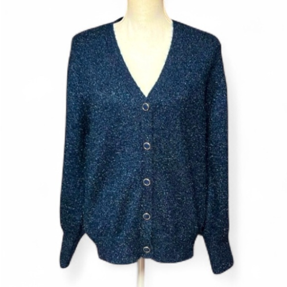 Blue Sweater cardigan button front v neck
New with tags by B my story XL
